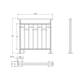 Barrière Bonne Garde de FAP COLLECTIVITES sur platines - longueur 100 cm