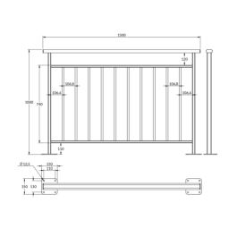 Barrière Sentinelle sur platine - longueur 150 cm