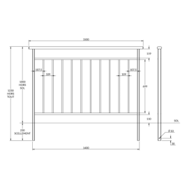 Barrière Sentinelle à sceller - longueur 150 cm Barrière Sentinelle à sceller - longueur 150 cm