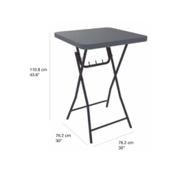Mange-debout carré pliant polyéthylène carré HDPE Cocktail80 New Classic 76x76 cm - ZOWN-Maxchief de Fap Collectivités