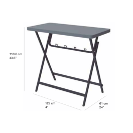 Mange-debout rectangle pliant polyéthylène HDPE CocktailL120 New Classic 122X60 cm