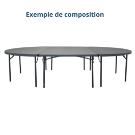 Table pliante semi circulaire polyéthylène HDPE Ovo200 New Classic 200X100cm - ZOWN-Maxchief de FAP COLLECTIVITES Table pliante semi circulaire polyéthylène HDPE Ovo200 New Classic 200X100cm - ZOWN-Maxchief de FAP COLLECTIVITES