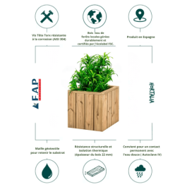 Jardinière Atrium 40x40x40 cm- 25 l - HORTALIA de FAP COLLECTIVITES