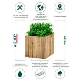 Jardinière Atrium 50x50x50 cm- 67 l - HORTALIA de FAP COLLECTIVITES