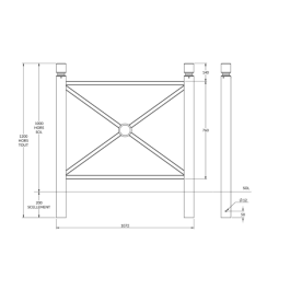 Barrière Harmonie -Tête 1 gorge à sceller - longueur 107 cm de FAP COLLECTIVITES