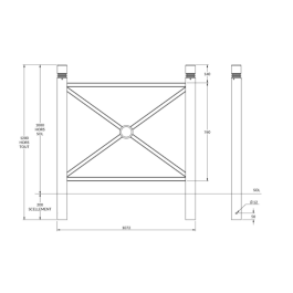 Barrière Harmonie -Tête 2 gorges à sceller - longueur 107 cm Barrière Harmonie -Tête 2 gorges à sceller - longueur 107 cm