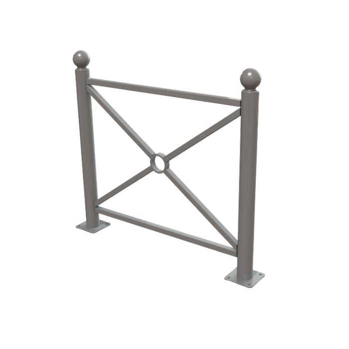 barrière Harmonie à tête boule sur platines - longueur 107 cm de  FAP Collectivités barrière Harmonie à tête boule sur platines - longueur 107 cm de  FAP Collectivités