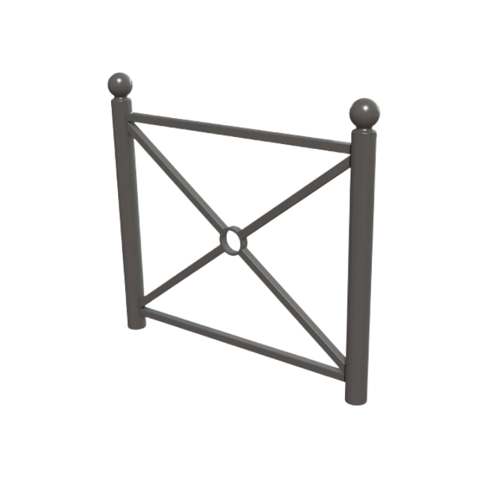 Barrière Harmonie à tête boule à sceller - longueur 107 cm de FAP COLLECTIVITES Barrière Harmonie à tête boule à sceller - longueur 107 cm de FAP COLLECTIVITES