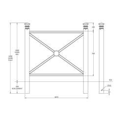 Harmonie -Tête Elégance de FAP COLLECTIVITES à sceller - longueur 107 cm Harmonie -Tête Elégance de FAP COLLECTIVITES à sceller - longueur 107 cm