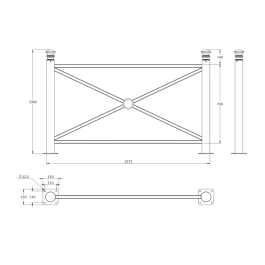 barrière Harmonie à tête 1 gorge sur platines - longueur 157 cm de  FAP Collectivités