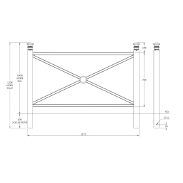 barrière Harmonie à tête 1 gorge à sceller - longueur 157 cm de  FAP Collectivités barrière Harmonie à tête 1 gorge à sceller - longueur 157 cm de  FAP Collectivités