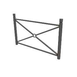 barrière Harmonie à tête 2 gorges à sceller - longueur 157 cm de  FAP Collectivités