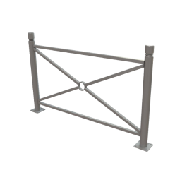 barrière Harmonie à tête 2 gorges sur platines - longueur 157 cm de  FAP Collectivités