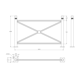 barrière Harmonie à tête 2 gorges sur platines - longueur 157 cm de  FAP Collectivités barrière Harmonie à tête 2 gorges sur platines - longueur 157 cm de  FAP Collectivités