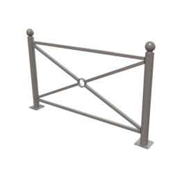 Barrière Harmonie à tête boule sur platines - longueur 157 cm de FAP COLLECTIVITES