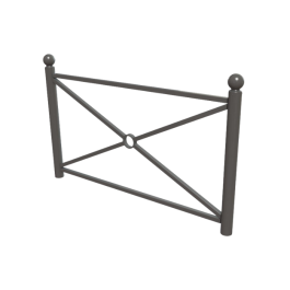 barrière Harmonie  à tête boule à sceller - longueur 157 cm de FAP Collectivités