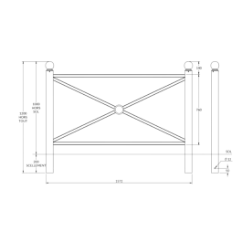 barrière Harmonie  à tête boule à sceller - longueur 157 cm de  FAP Collectivités