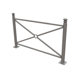 barrière Harmonie à tête Elégance sur platines - longueur 157 cm de FAP Collectivités