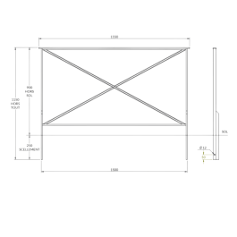 Barrière Tradition sans crosse  à sceller - longueur 155 cm de Fap Collectivités
