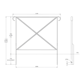 Barrière Tradition avec crosses à sceller - longueur 115cm de Fap Collectivités