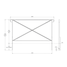 Barrière Tradition avec crosses à sceller - longueur 165 cm de Fap Collectivités