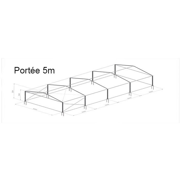 Tentes Structure Aluminium 45m² - 5x9m