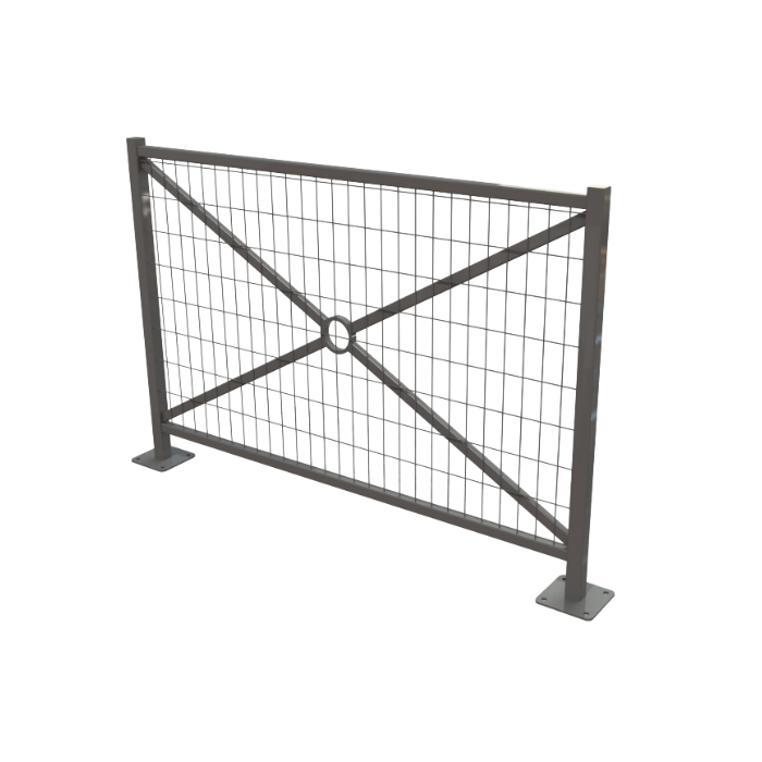 Barrière Versailles grillagée sur platines - longueur 147 cm de FAP Collectivités Barrière Versailles grillagée sur platines - longueur 147 cm de FAP Collectivités