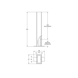 Fourreau galva à sceller pour tube de barrière 60x30 mm