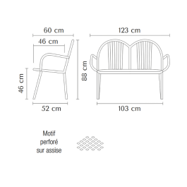 Banc Eden duo - 123 cm