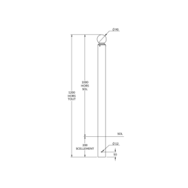 Potelet boule riveté Ø76 mm en acier galvanisé à chaud avec boule en fonte d’aluminium. Résistant, esthétique et thermolaqué RAL