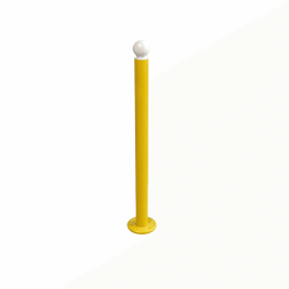 Potelet  PMR tête boule de FAP COLLECTIVITES riveté sur platine Ø 76 mm - H 120 cm