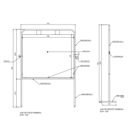 Panneau électoral 1700x1500 mm tube rond 35mm