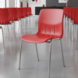 Chaise Kaline accrochable M2 - piètement chrome en Ø 18 mm