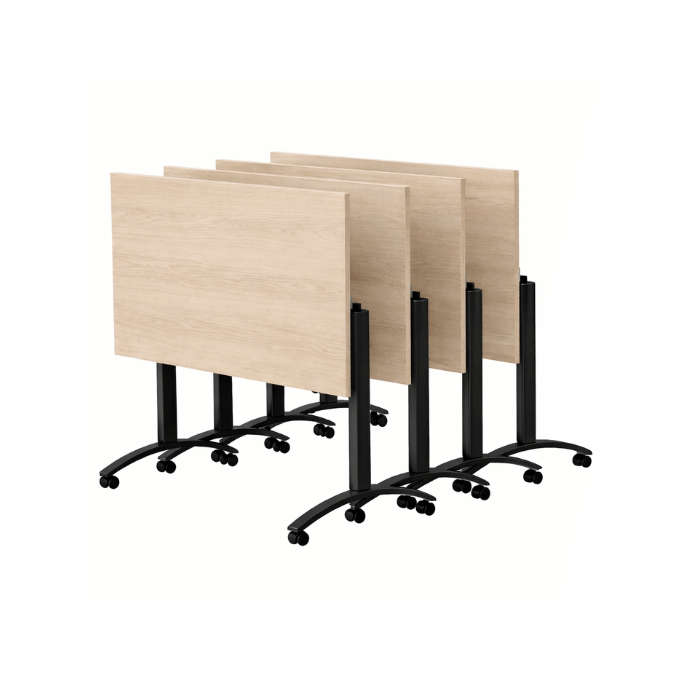Table Sur Roulette Table rabattable sur roulettes 120x80 cm mélaminée | ISY