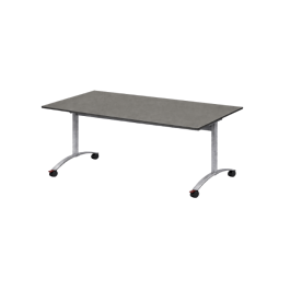 Table rectangulaire à roulettes plateau stratifié rabattable 140x80cm - ISY