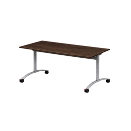 Table rectangulaire à roulettes plateau mélaminé rabattable 140x80cm - ISY