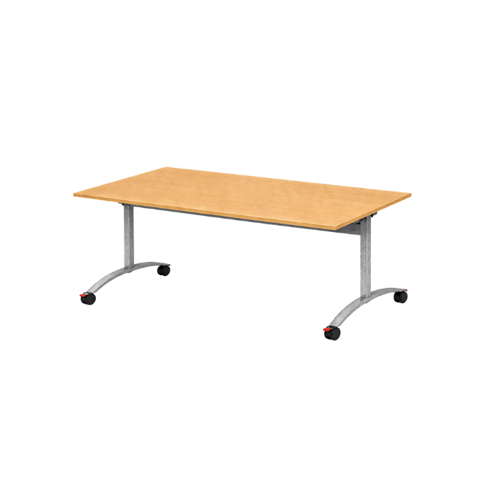 Table pliante mobile pour collectivités, écoles et salles ERP. Plateau rabattable stratifié ou mélaminé. Idéale réunion, formati