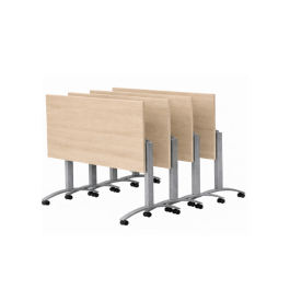 Table pliante mobile pour collectivités, écoles et salles ERP. Plateau rabattable stratifié ou mélaminé. Idéale réunion, formati