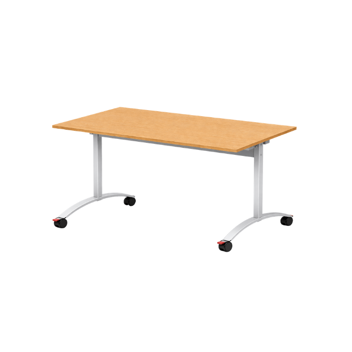 Table pliante mobile pour collectivités, écoles et salles ERP. Plateau rabattable stratifié ou mélaminé. Idéale réunion, formati