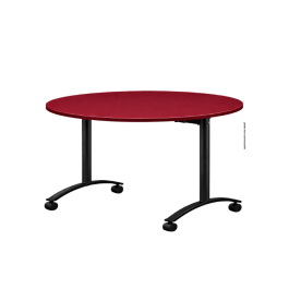 Table ronde à roulettes plateau stratifié rabattable Ø120 cm - ISY