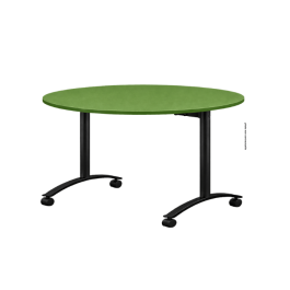 Table ronde rabattable sur roulettes stratifiée Ø120 cm| ISY