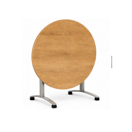 Table ronde rabattable sur roulettes mélaminée Ø120 cm| ISY