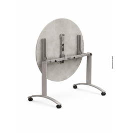 Table ronde rabattable sur roulettes mélaminée Ø120 cm| ISY