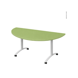 Table demi ronde à roulettes plateau stratifié rabattable Ø160 cm - ISY