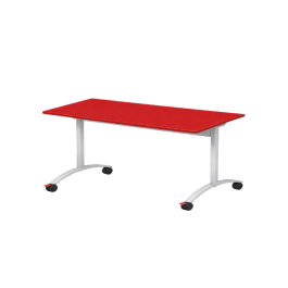 Table rectangulaire à roulettes plateau mélaminé rabattable 180x80cm - ISY