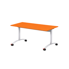 Table rectangulaire à roulettes plateau stratifié rabattable 180x80