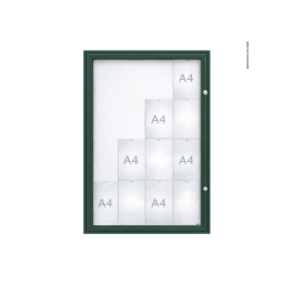 Vitrine "1000" vitrage verre extérieure 1 porte battante- 16 A4 - PROCITY Vert