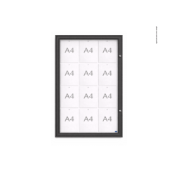 Vitrine "1000" vitrage Plexichocs® extérieure 1 porte battante- 12 A4 - PROCITY-gris foncé