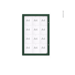 Vitrine "1000" vitrage verre sécurisé extérieure 1 porte battante- 12 A4 - PROCITY Vert Foncé