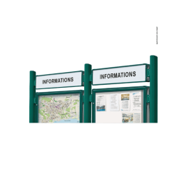 Poteau Quatro complémentaire avec bandeau-titre - h 3000 mm pour Vitrine "1000" et "2000" - PROCITY